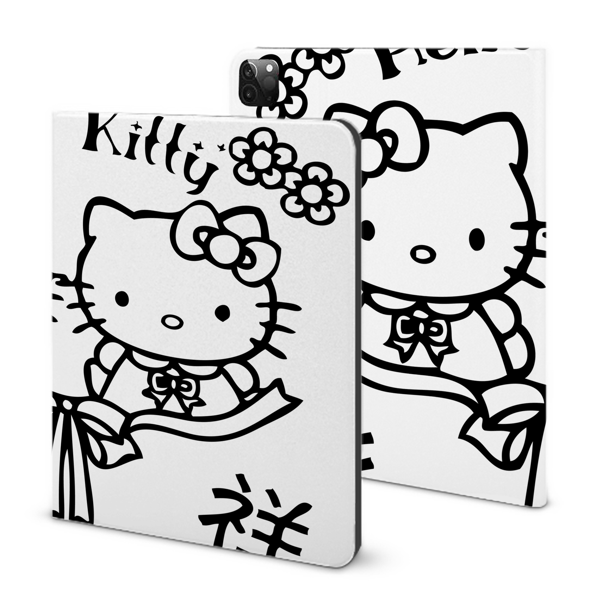 （画像用） Hello Kitty ハローキティ IPadケース ペンホルダー付き ブックスタイルデザイン